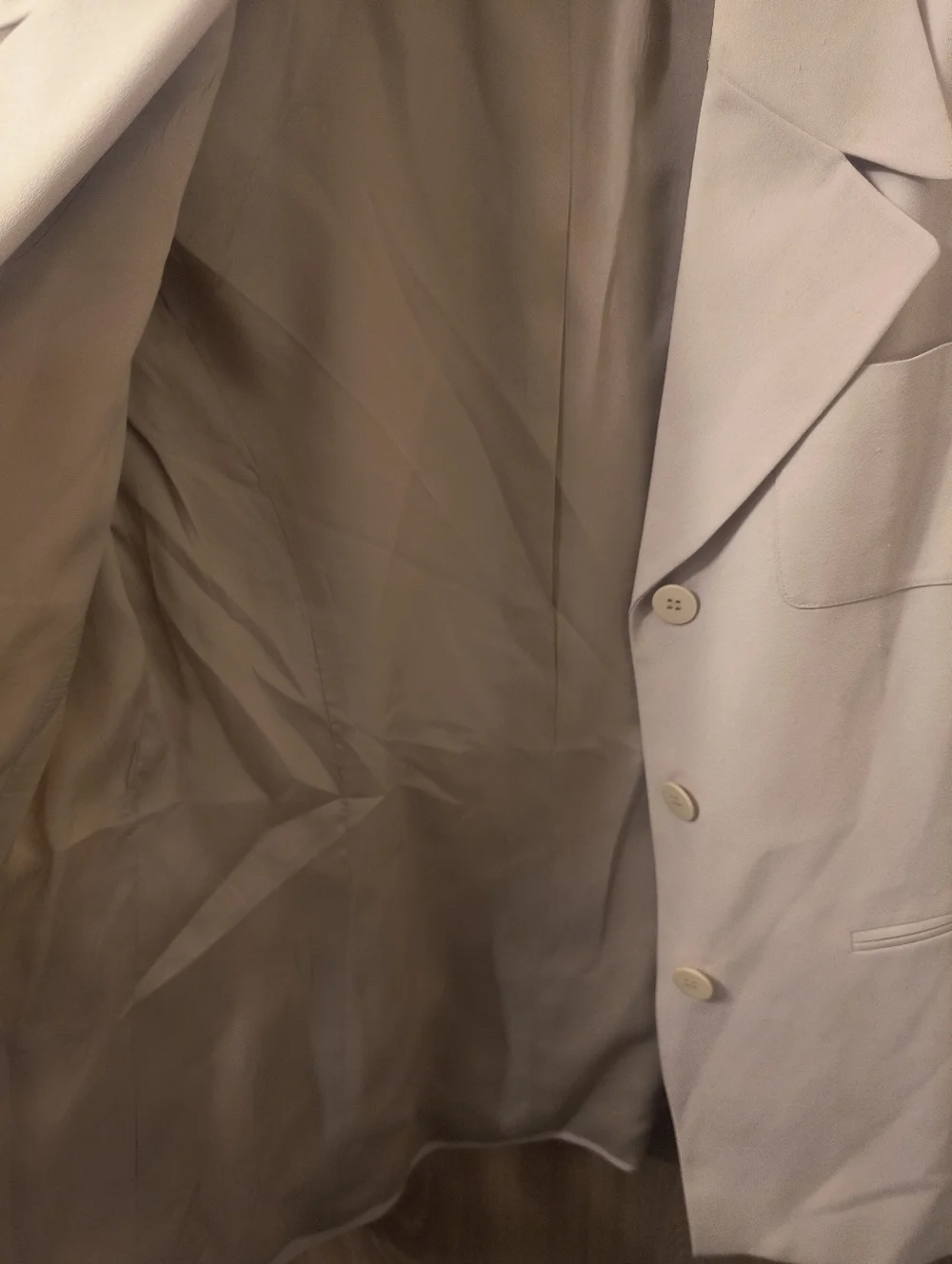 Vintage 90s Kasper A.S.L. Structured Blazer Neutral Tan Minimalist Career Read - Picture 3 of 8